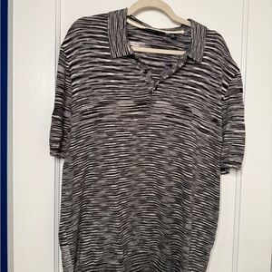 Ted Baker Monochrome Striped Polo Shirt